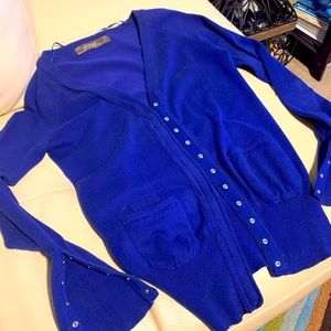 Bright Royal Blue Snap-button Cardigan (Med)